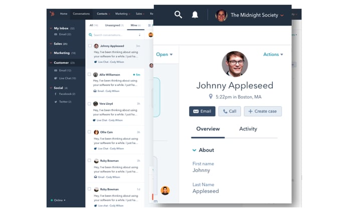 Hubspot customer hub funcionalidades